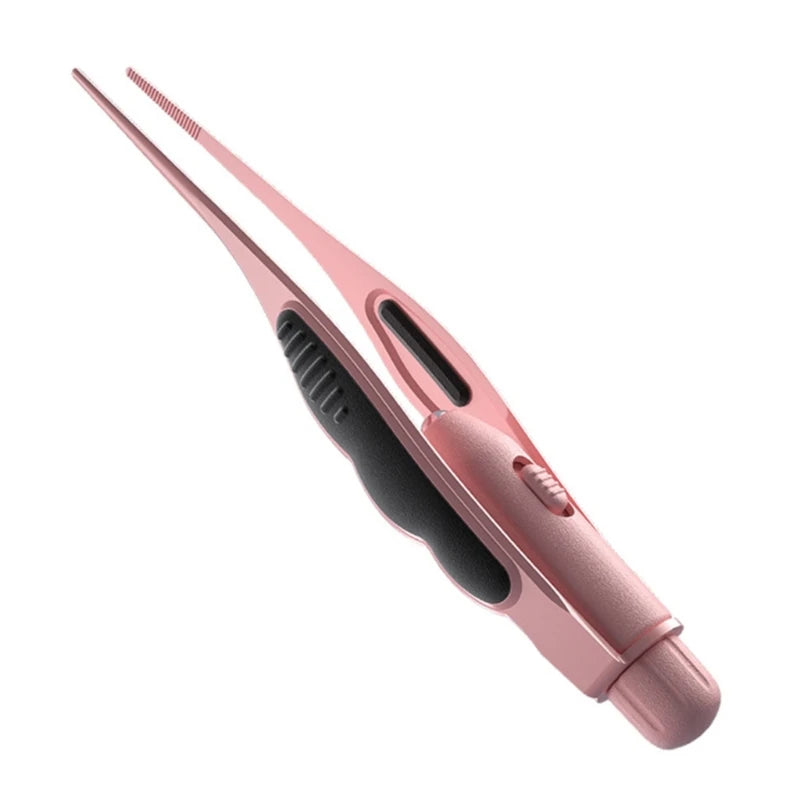 LED Ear Wax Removal Tweezers Anti-Skid Ear Pick Tool with Brightness Light Ear Curette Safety Earwax Cleaning Tool