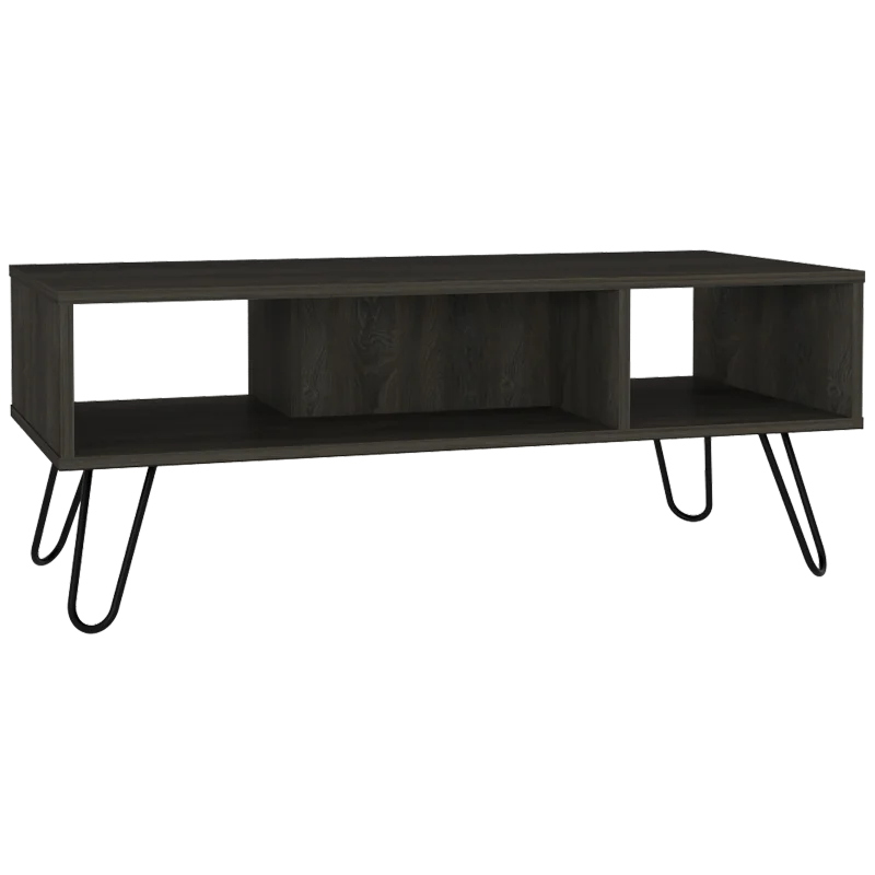Coffee Table, Four Legs, Two Shelves, Espresso