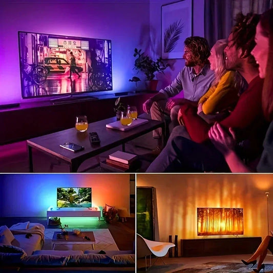 1M-30M USB LED Strip Lights Multicolor Bluetooth Control With 24Key Remote Music Sync Flexible Lamp for Home Party Decoration