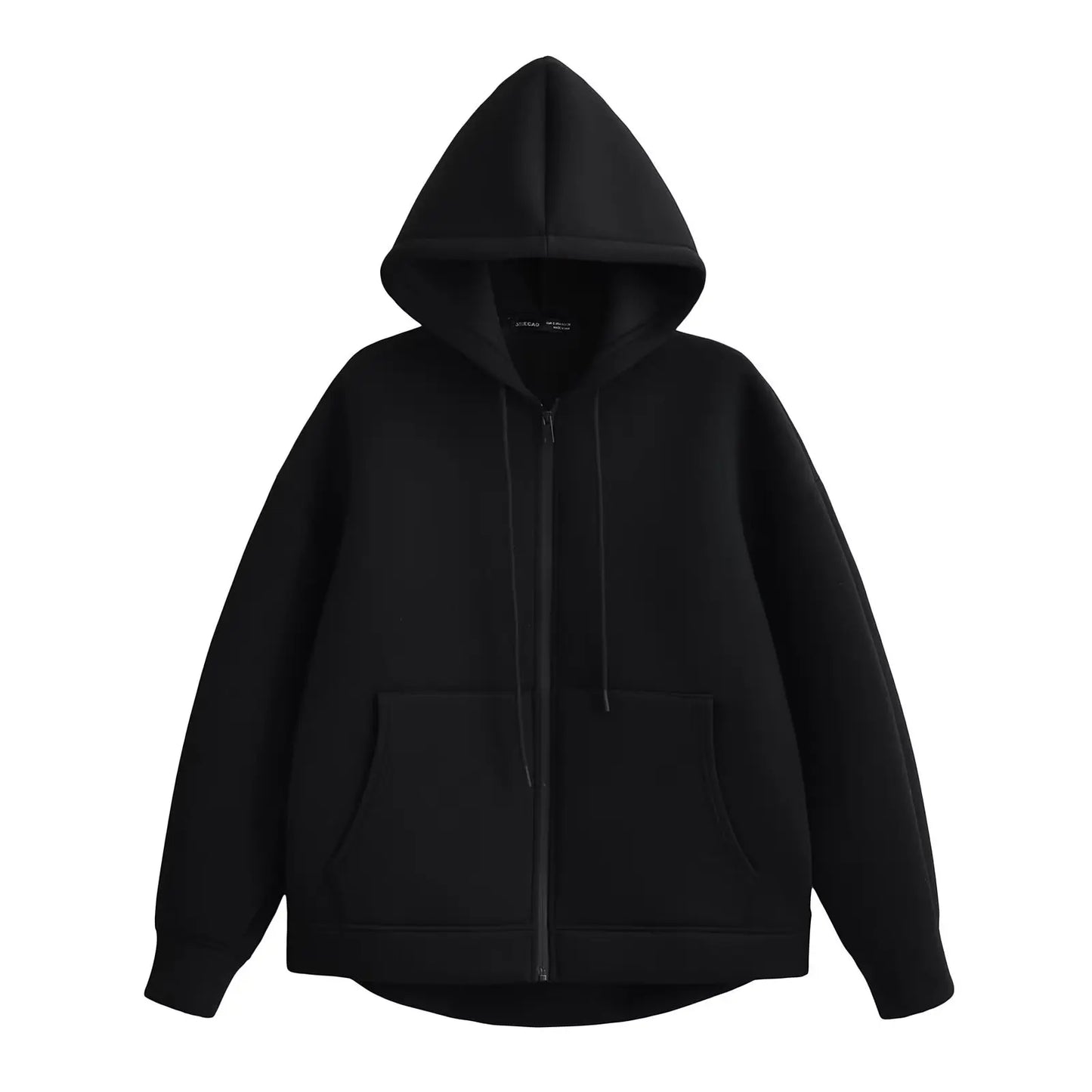 HH 2026 Casual Women's Soild Zipper Hoodie Long Sleeve Big Pocket Zipper Jacket With Hood Female Loose Outerwear Coat Tops