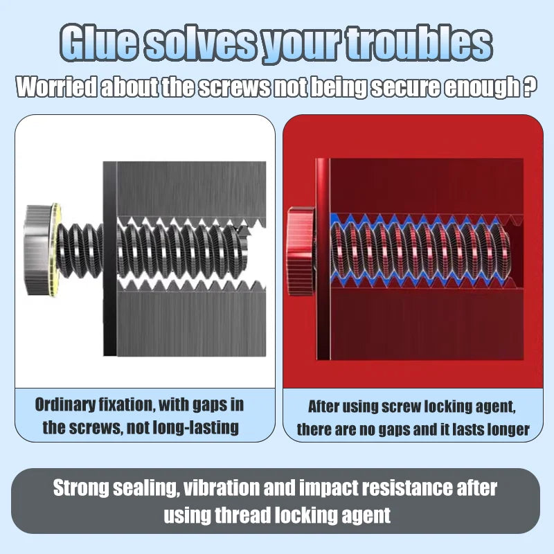 Screw Lock Threadlocker Red Screw Glue Thread Locking Agent Anaerobic Glue Anti-loose Universal Thread Sealants