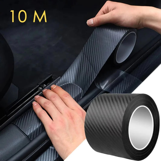 1-5m Nano Carbon Fiber Car Tape Sticker Door Mirror Protector Strip Waterproof Adhesive Protective Film DIY Accessory